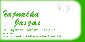 hajnalka jaszai business card